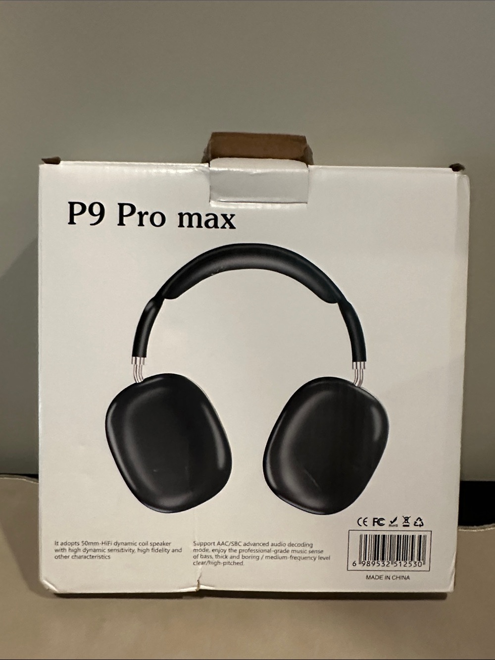 P9 Pro Max Black Wireless Headphones